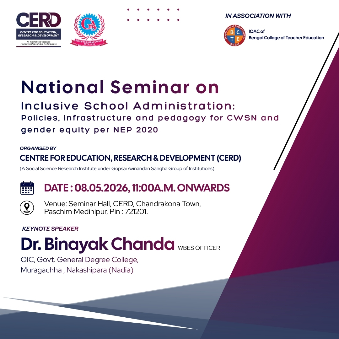 Inclusive School Administration - Policies, infrastructure and pedagogy for CWSN and gender equity per NEP 2020