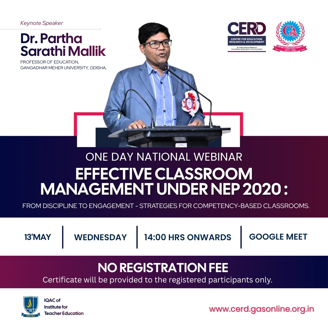National Webinar on Effective Classroom Management under NEP 2020